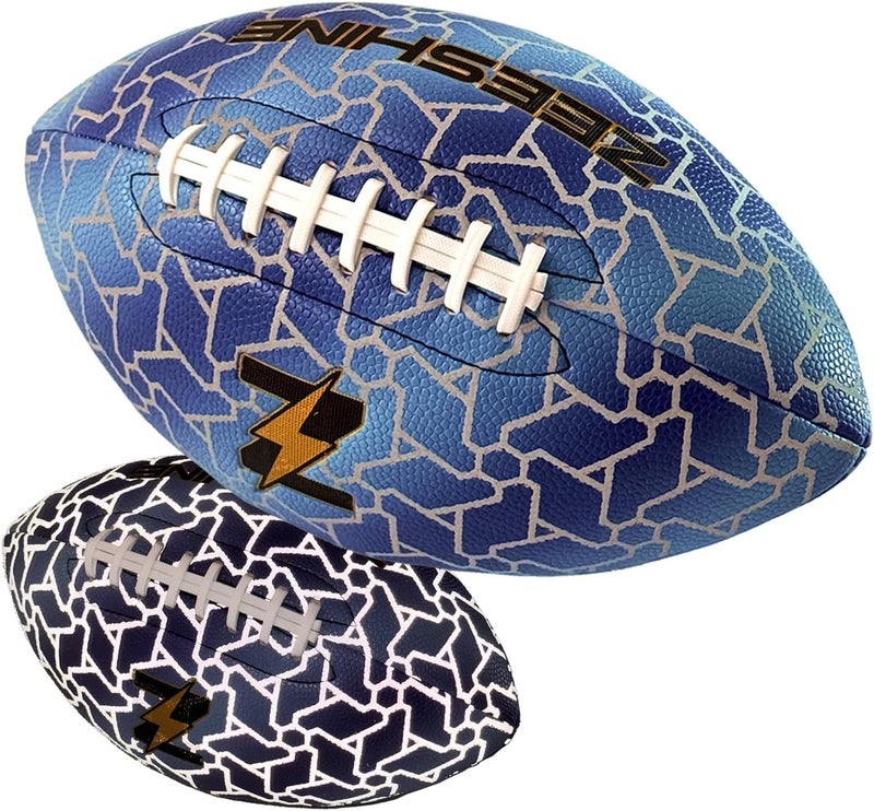 ZEESHINE HyperGlow Holographic Football – Ultra-Reflective Glow in Dark, Cool Sports Gift for Men & Women, Outdoor/Indoor Game - Image 1